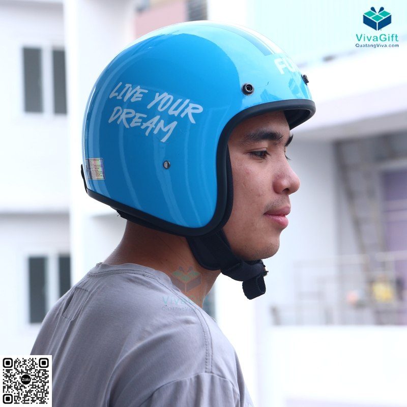 Nón bảo hiểm 3/4 đầu in logo doanh nghiệp