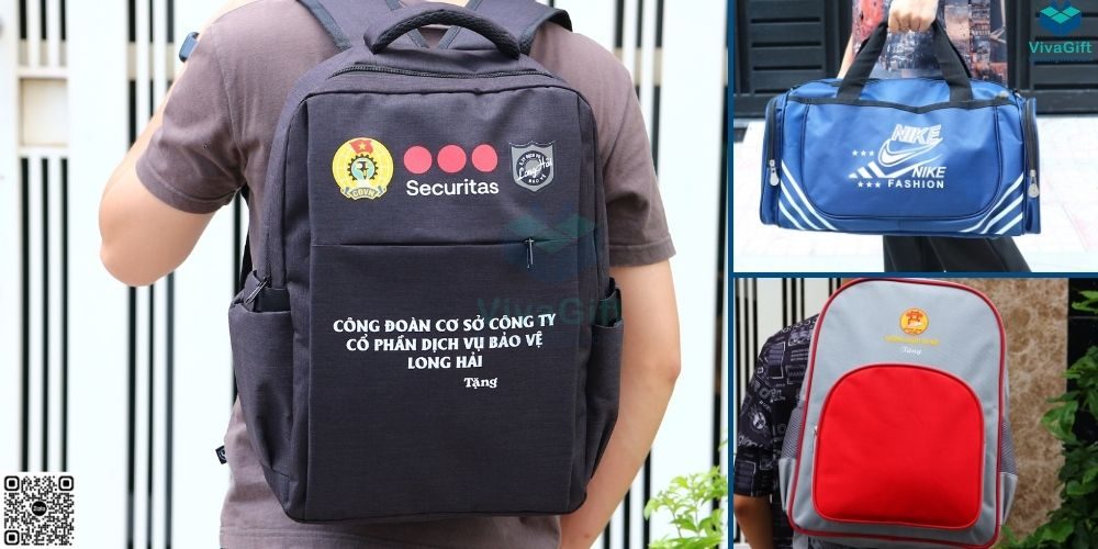 Vivagift nhận in logo lên balo làm quà tặng sự kiện, quảng cáo