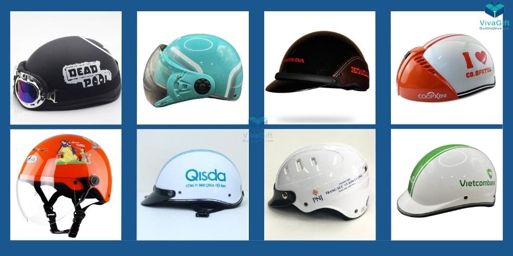 Mũ bảo hiểm nửa đầu quảng cáo