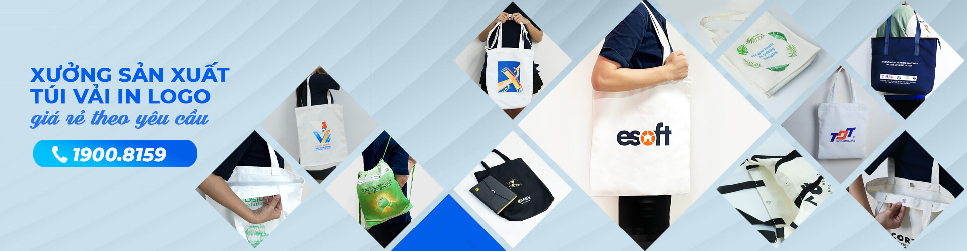 Xưởng sản xuất túi vải in logo theo yêu cầu giá rẻ - Quatangviva.com
