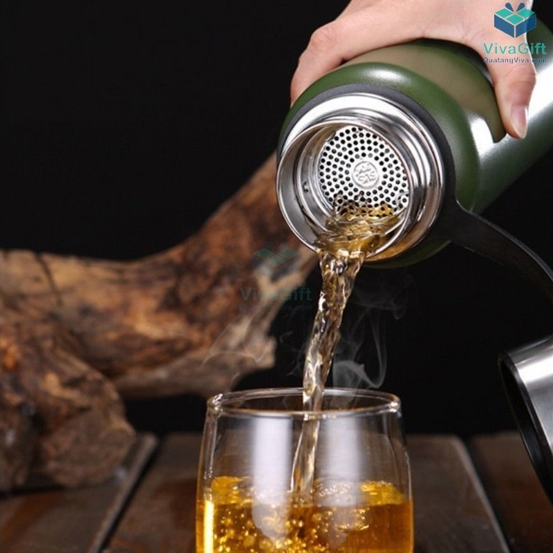 Bình Giữ Nhiệt Có Túi Xách Tiện Lợi 800ml Q032 khắc tên làm quà tặng