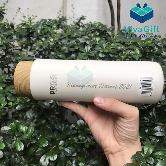 Bình Giữ Nhiệt Lock&Lock 400ml Nắp Gỗ Flat LHC4227