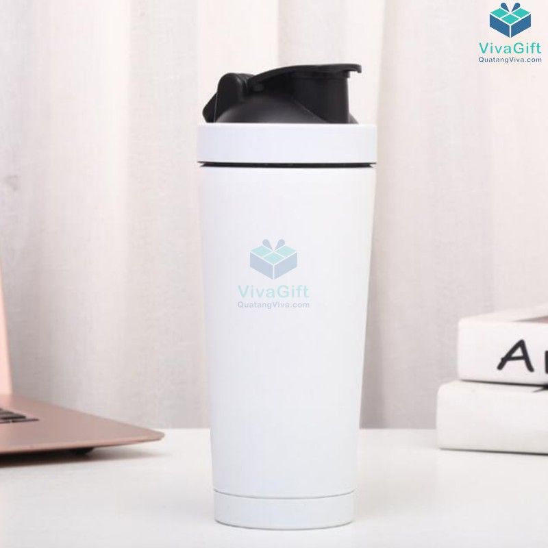 Bình lắc Shaker tập Gym 750ml inox 304 cao cấp Q250 khắc tên làm quà tặng