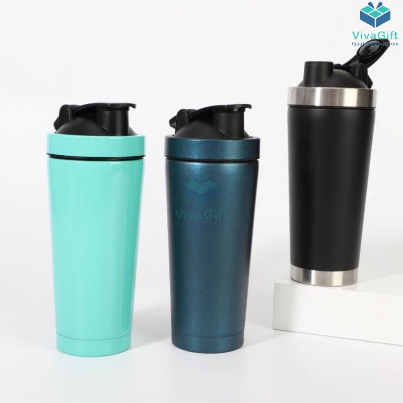 Bình lắc Shaker tập Gym 750ml inox 304 cao cấp Q250 khắc tên theo yêu cầu