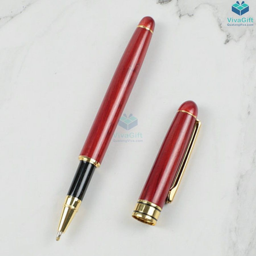 Bút gỗ khắc tên V015 nắp đậy