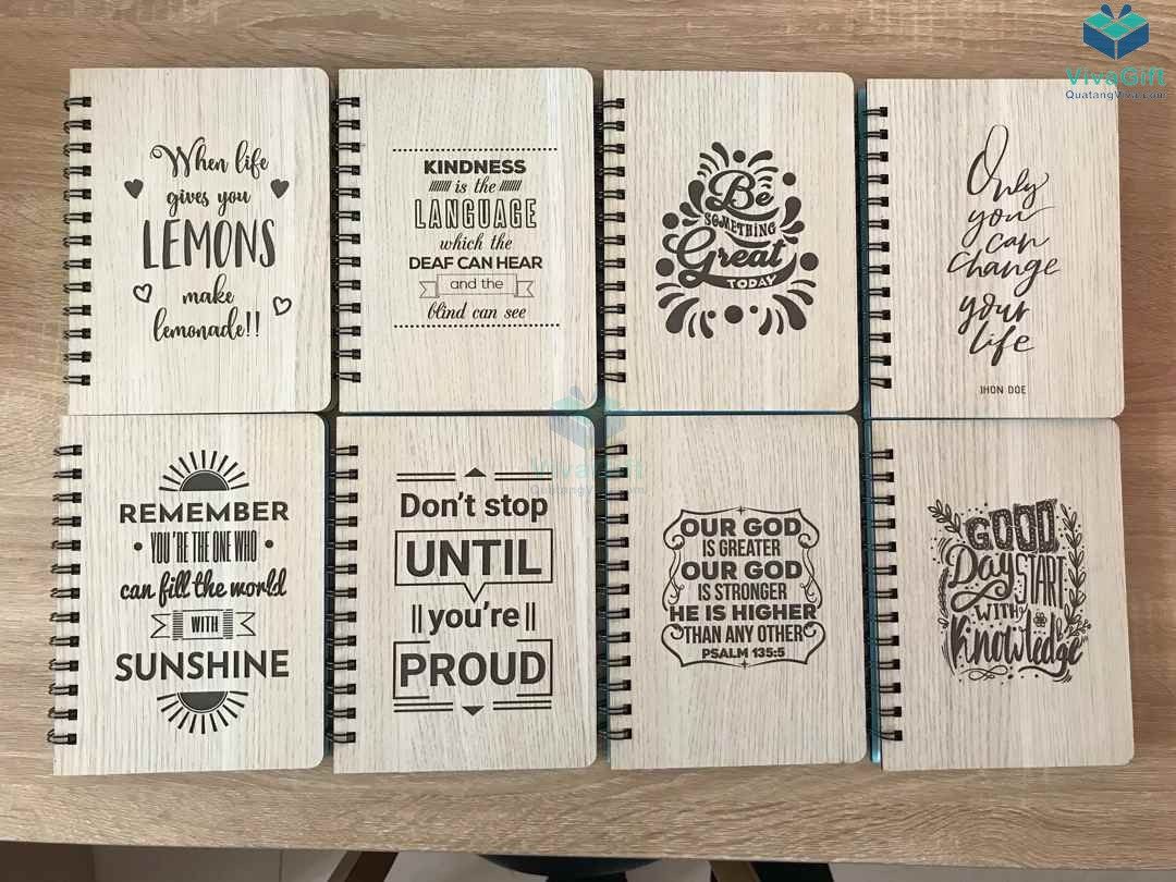 Sổ tay bìa gỗ B029 làm quà tặng