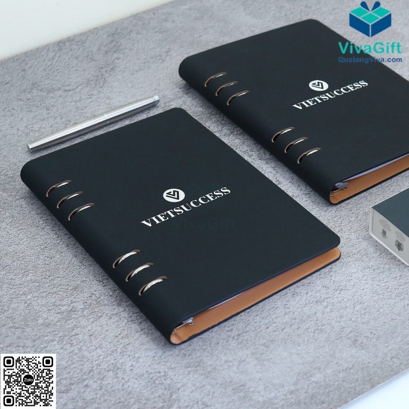 Sổ Tay Bìa Còng B014 Da PU Khắc Logo Theo Yêu Cầu 7