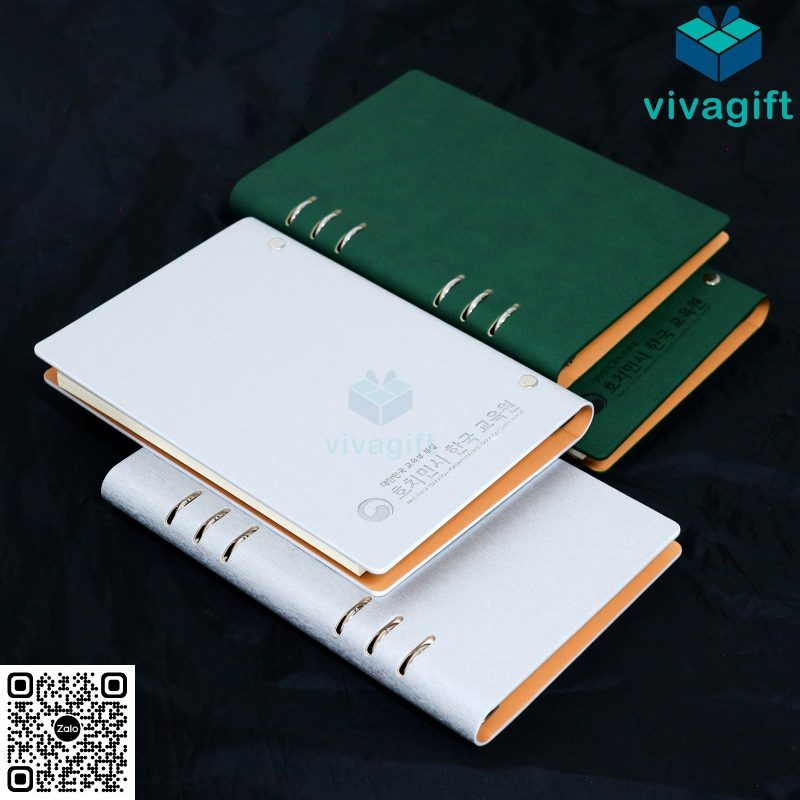 Sổ Tay Bìa Còng B014 Da PU Khắc Logo Theo Yêu Cầu 25