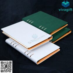 Sổ Tay Bìa Còng B014 Da PU Khắc Logo Theo Yêu Cầu – Quatangviva.com