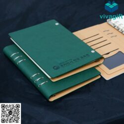 Sổ Tay Bìa Còng B014 Da PU Khắc Logo Theo Yêu Cầu – Quatangviva.com