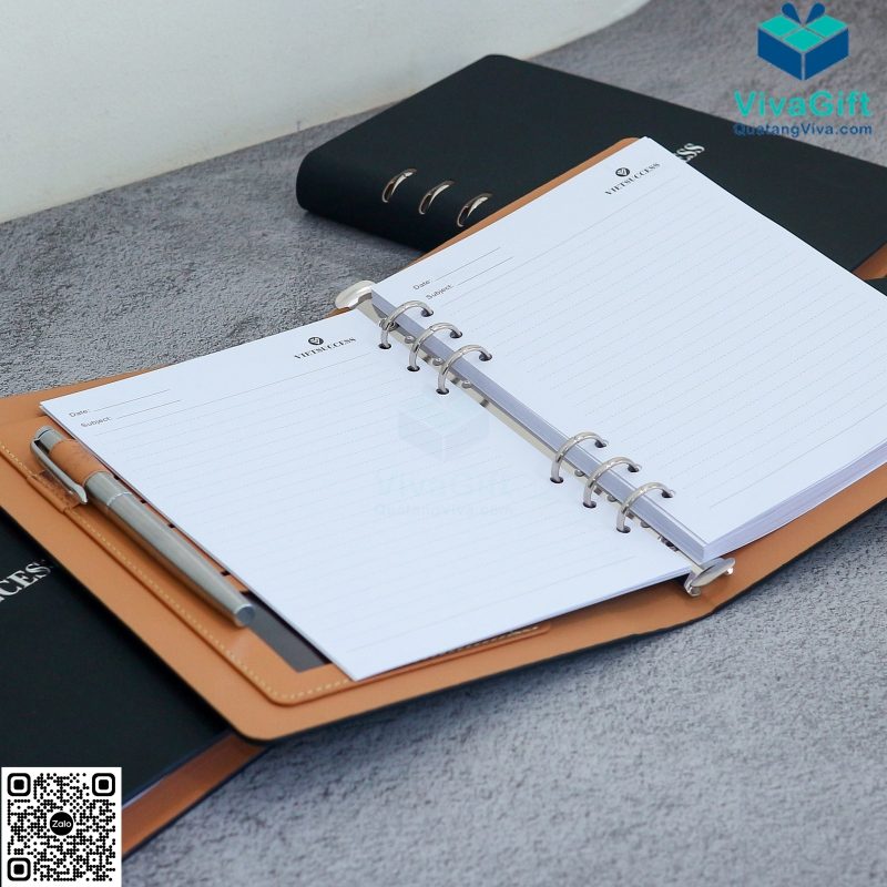 Sổ Tay Bìa Còng B014 Da PU Khắc Logo Theo Yêu Cầu 14