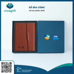 Sổ Tay Bìa Còng B015 Da PU – Quà Tặng Viva