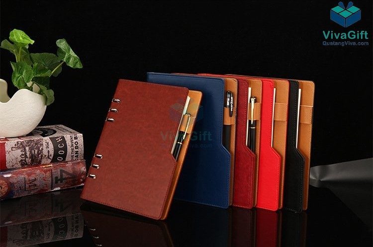 Sổ tay bìa cồng B018 in logo làm quà tặng