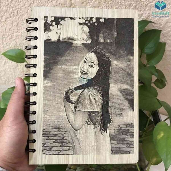 Sổ tay bìa gỗ khắc tên theo yêu cầu