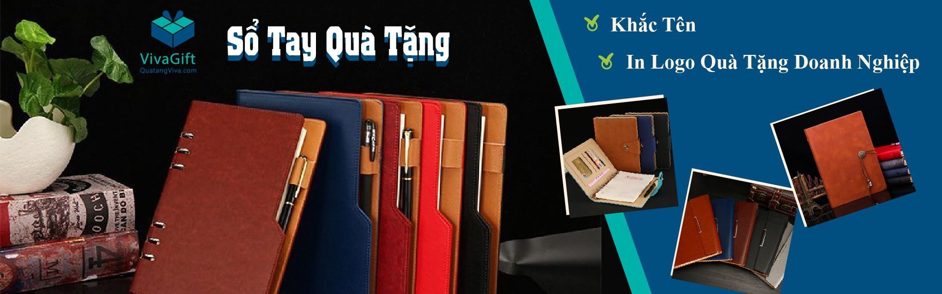 quà tặng sổ tay in logo vivagift