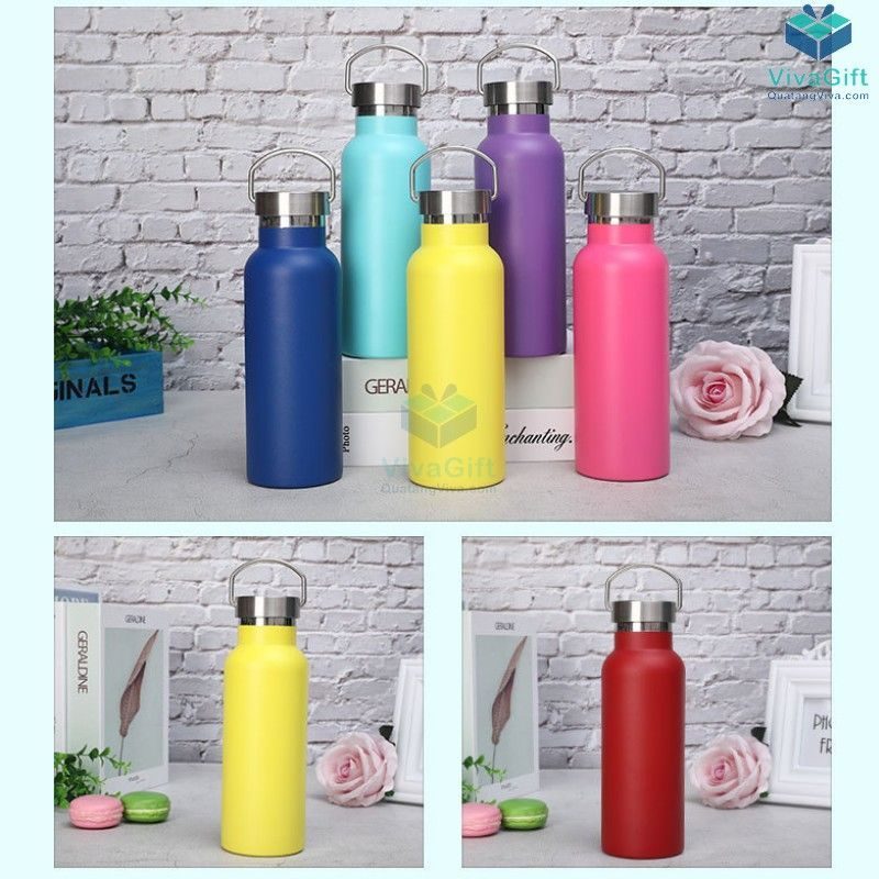 Bình Giữ Nhiệt Có Quai Xách 500ml Q128 khắc tên theo yêu cầu
