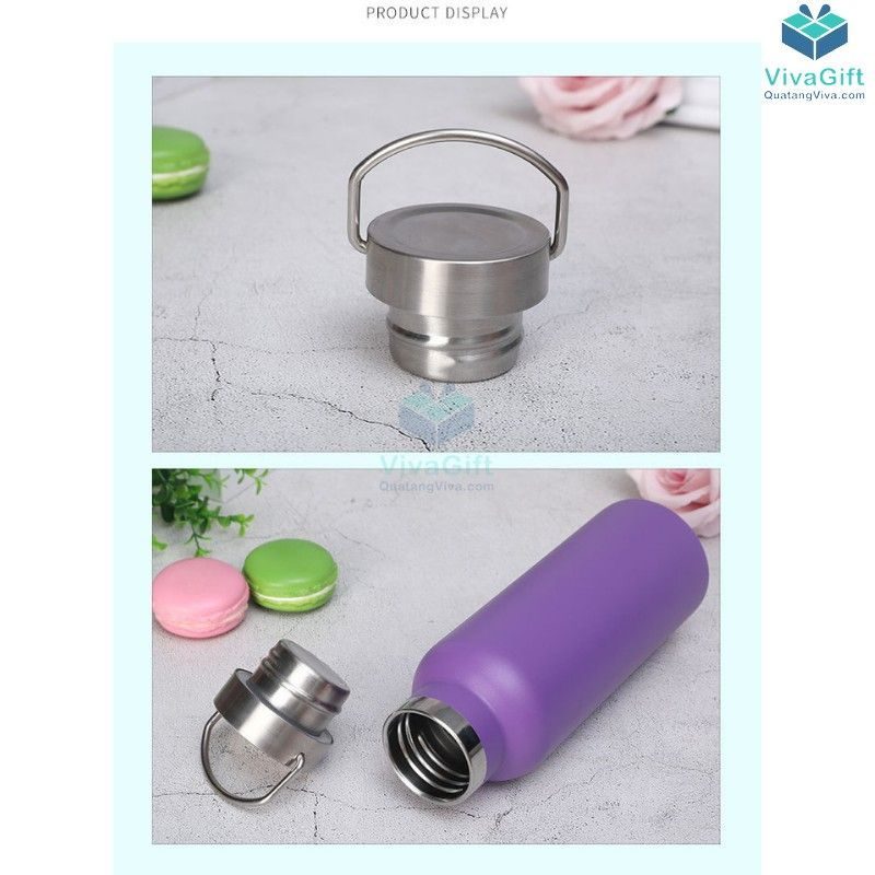 Bình Giữ Nhiệt Có Quai Xách 500ml Q128 in logo công ty