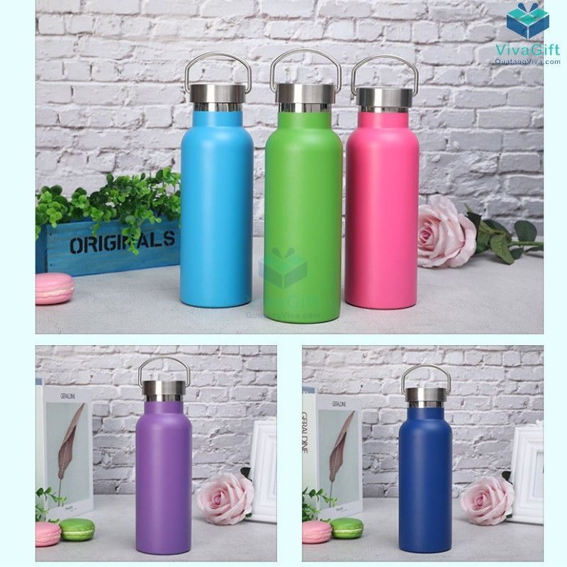 Bình Giữ Nhiệt Có Quai Xách 500ml Q128 in logo công ty
