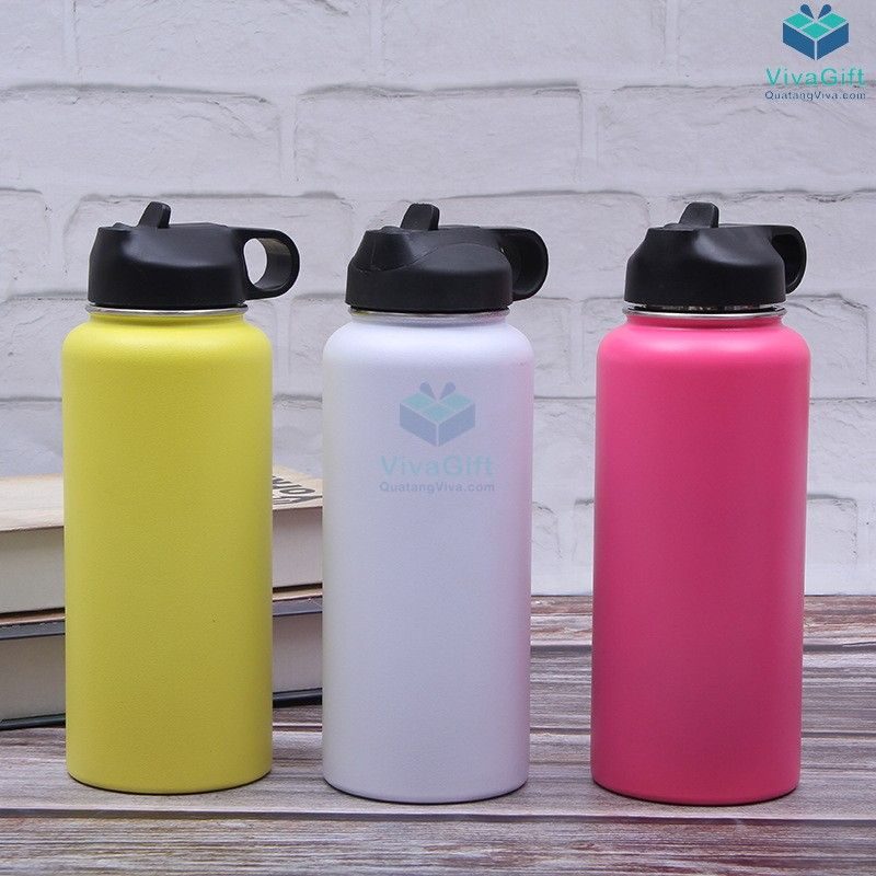 Bình Giữ Nhiệt Có Quai Xách 500ml Q192 khắc logo doanh nghiệp làm quà tặng