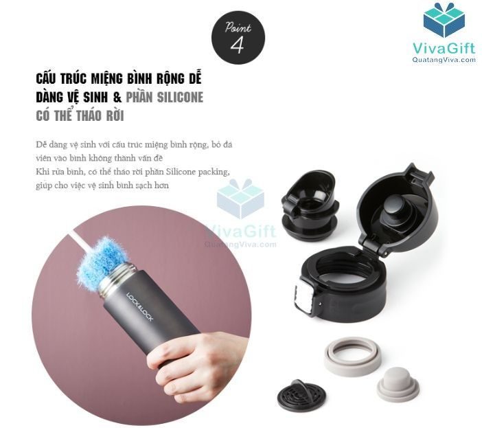 Bình Giữ Nhiệt Lock&Lock Colorful Tumbler Funcolor LHC3222 khắc logo công ty làm quà tặng