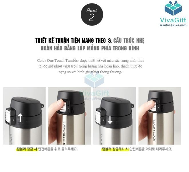 Bình Giữ Nhiệt Lock&Lock Colorful Tumbler Funcolor LHC3222 khắc theo yêu cầu