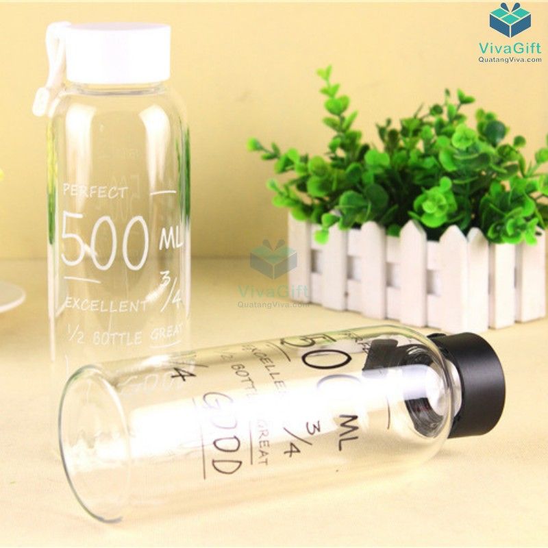Bình nước nhựa 500ml có quai Q011 khắc tên