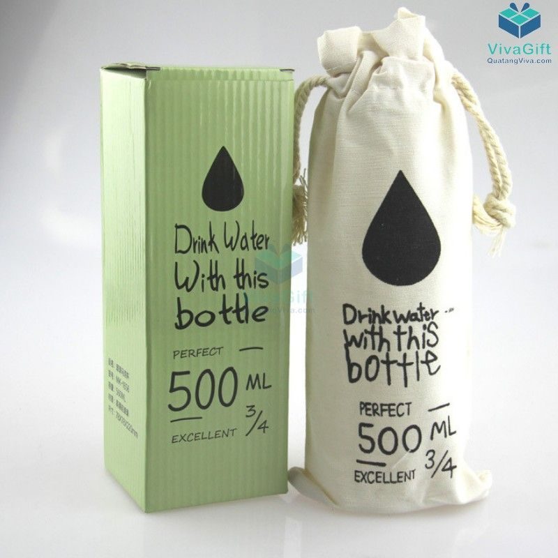 Bình nước nhựa 500ml có quai Q011 in logo công ty