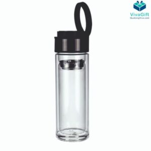 Bình Nước Thuỷ Tinh 2 Lớp Giữ Nhiệt 320ml Q501 pha trà in logo