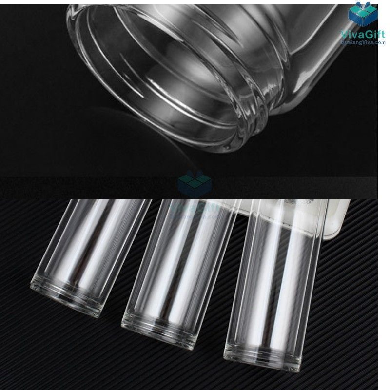 Bình Nước Thuỷ Tinh 2 Lớp Giữ Nhiệt 400ml Q502 thiết kế theo yêu cầu