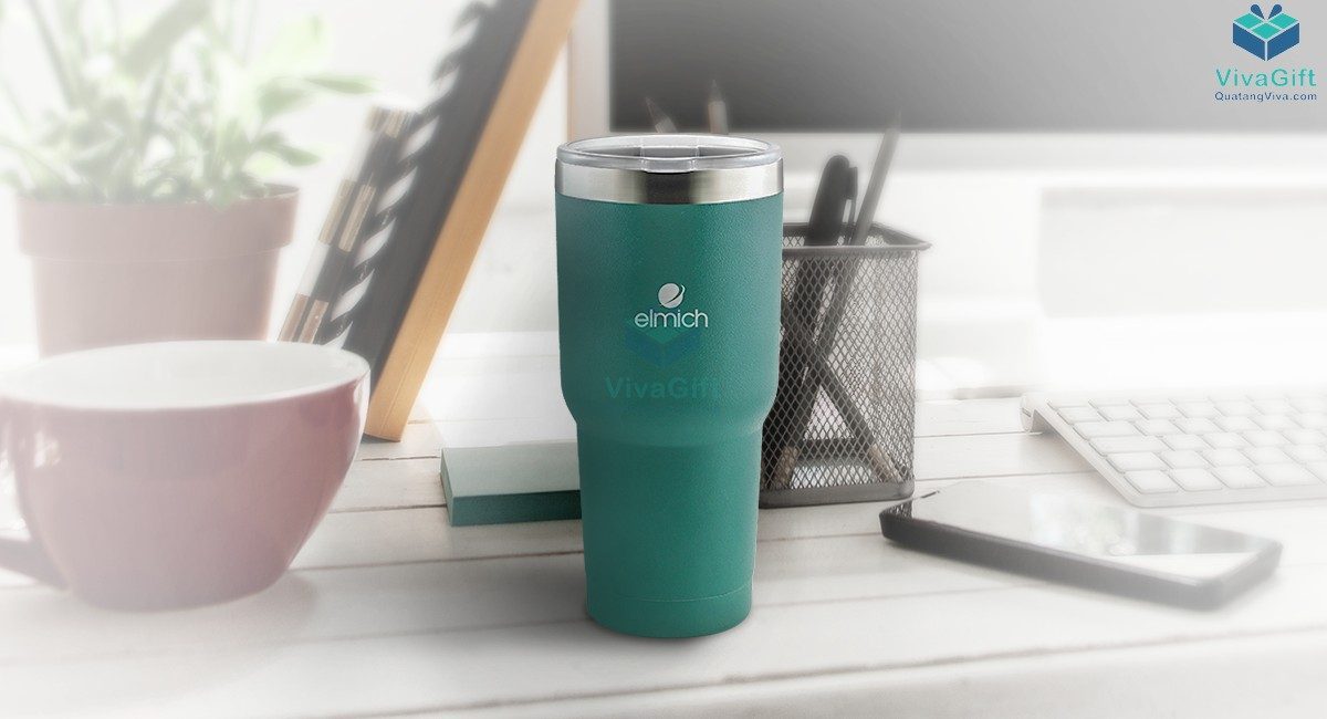 Cốc giữ nhiệt Elmich inox 304 dung tích 890ml EL3677 có quai xách tiện lợi