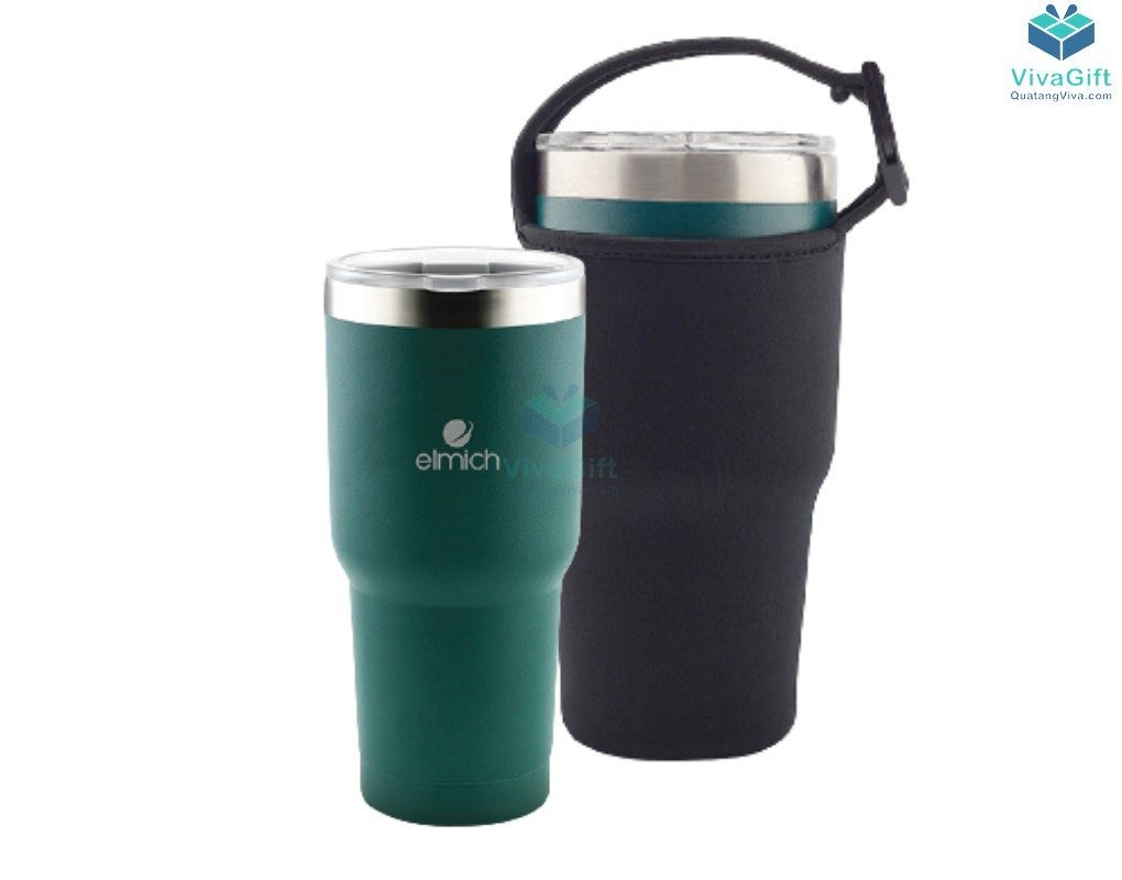 Cốc giữ nhiệt Elmich inox 304 dung tích 890ml EL3677 có kèm óng 