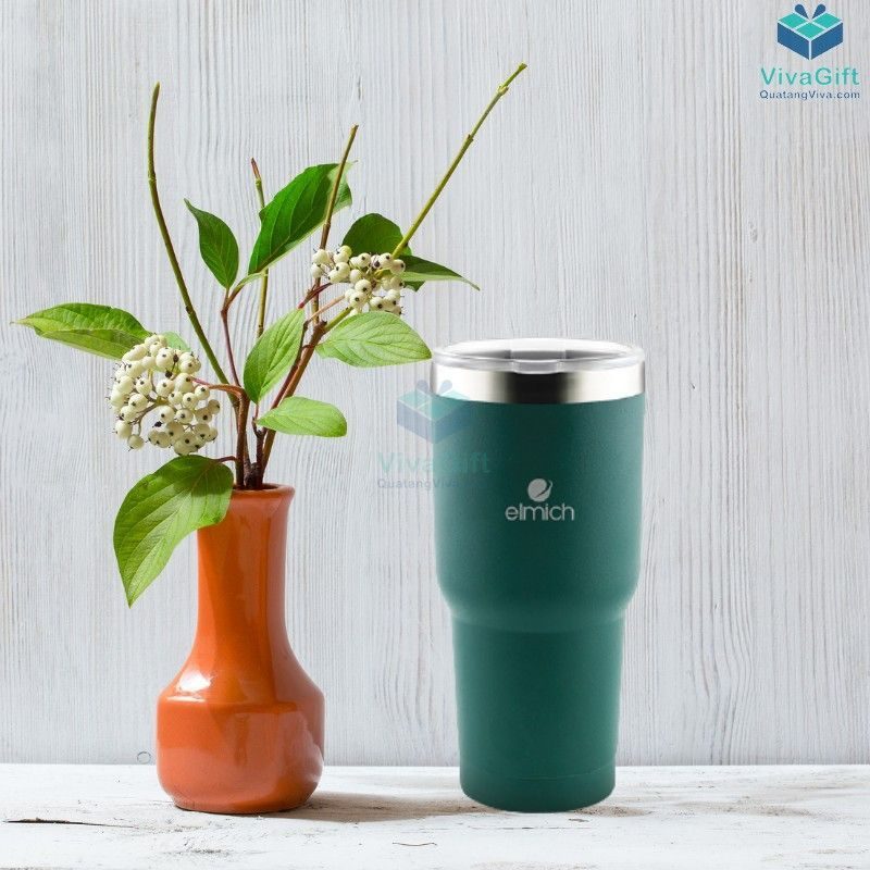 Cốc giữ nhiệt Elmich inox 304 dung tích 890ml EL3677 có ông hút đi kèm