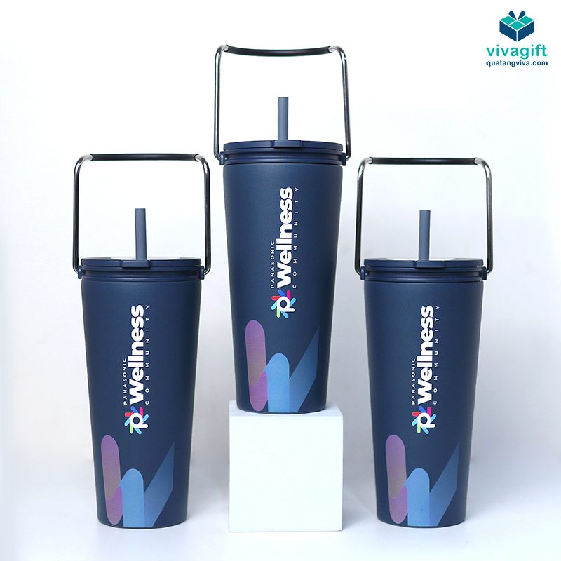 Bình Giữ Nhiệt Lock&Lock 540ml Bucket Tumbler With Straw LHC4268 Có Ống Hút In Logo 9