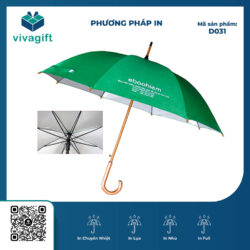 Dù Cầm Tay Cán Gỗ Cong Bán Kính 60cm D031 – Quà Tặng Viva