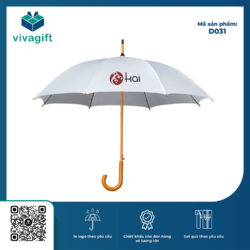 Dù Cầm Tay Cán Gỗ Cong Bán Kính 60cm D031 – Quà Tặng Viva