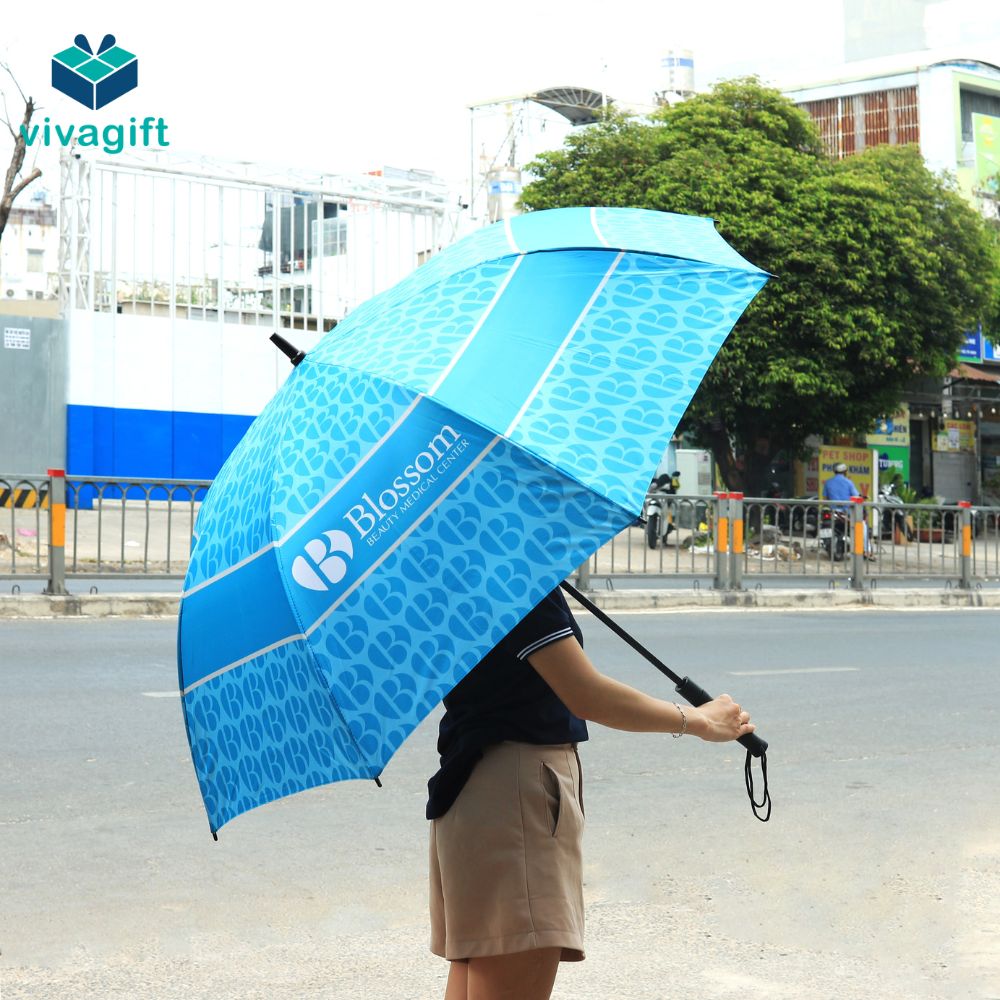 Dù Cán Thẳng - Dù Poly Cán Nhựa Bán Kính 75cm D028 - Quà tặng Viva
