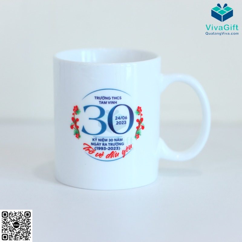 Ly Sứ Trụ Trắng LS101 In Logo Theo Yêu Cầu 3