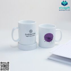 Ly sứ quai C Bát Tràng LS101 in Logo – Quatangviva.com