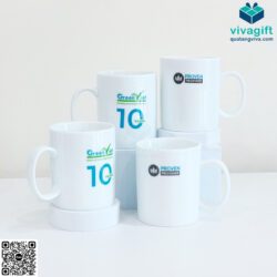Ly sứ quai C Bát Tràng LS101 in Logo – Quatangviva.com