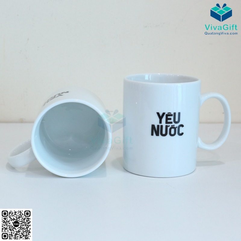 Ly Sứ Trụ Trắng LS101 In Logo Theo Yêu Cầu 1