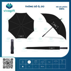 Ô Dù Cầm Tay Cán Thẳng Cán Mút 2 Lớp D014 – Quà Tặng Viva