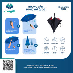 Ô Dù Cầm Tay Cán Thẳng Cán Mút 2 Lớp D014 – Quà Tặng Viva