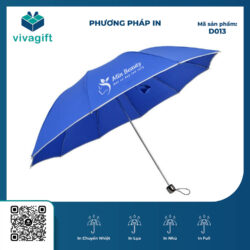 Ô Dù Cầm Tay Gấp 3 Tự Đẩy R=56cm D013 – Quà Tặng Viva
