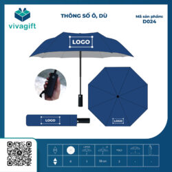 Ô Dù Cầm Tay Gấp 3 Tự Động 2 Chiều 8 Kèo D024 – Quatangviva.com