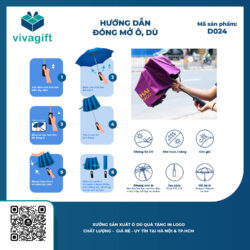 Ô Dù Cầm Tay Gấp 3 Tự Động 2 Chiều 8 Kèo D024 – Quatangviva.com