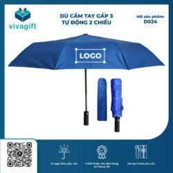 Ô Dù Cầm Tay Gấp 3 Tự Động 2 Chiều 8 Kèo D024 – Quatangviva.com