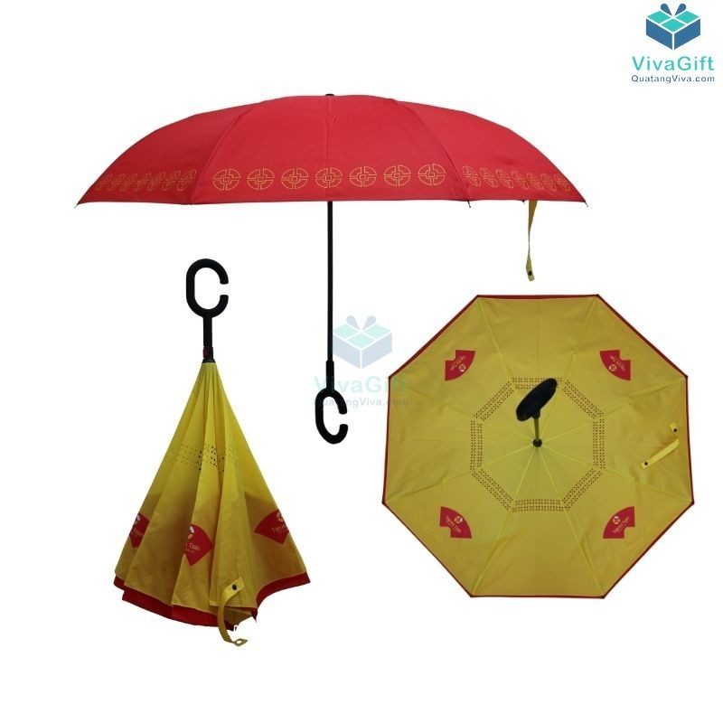 Ô Dù Cầm Tay Gấp Ngược In Logo Quà Tặng D017 2