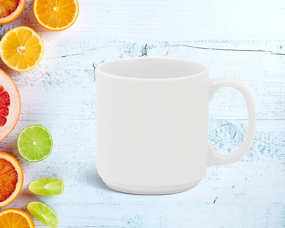 Cốc sứ minh long quai tròn 0.35 L - Jasmine - Trắng 1