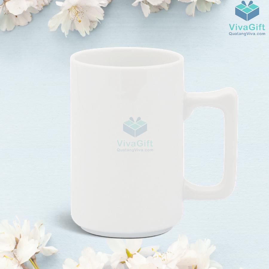 Ly sứ 0.52 L (quai tròn) - Jasmine - Trắng 8
