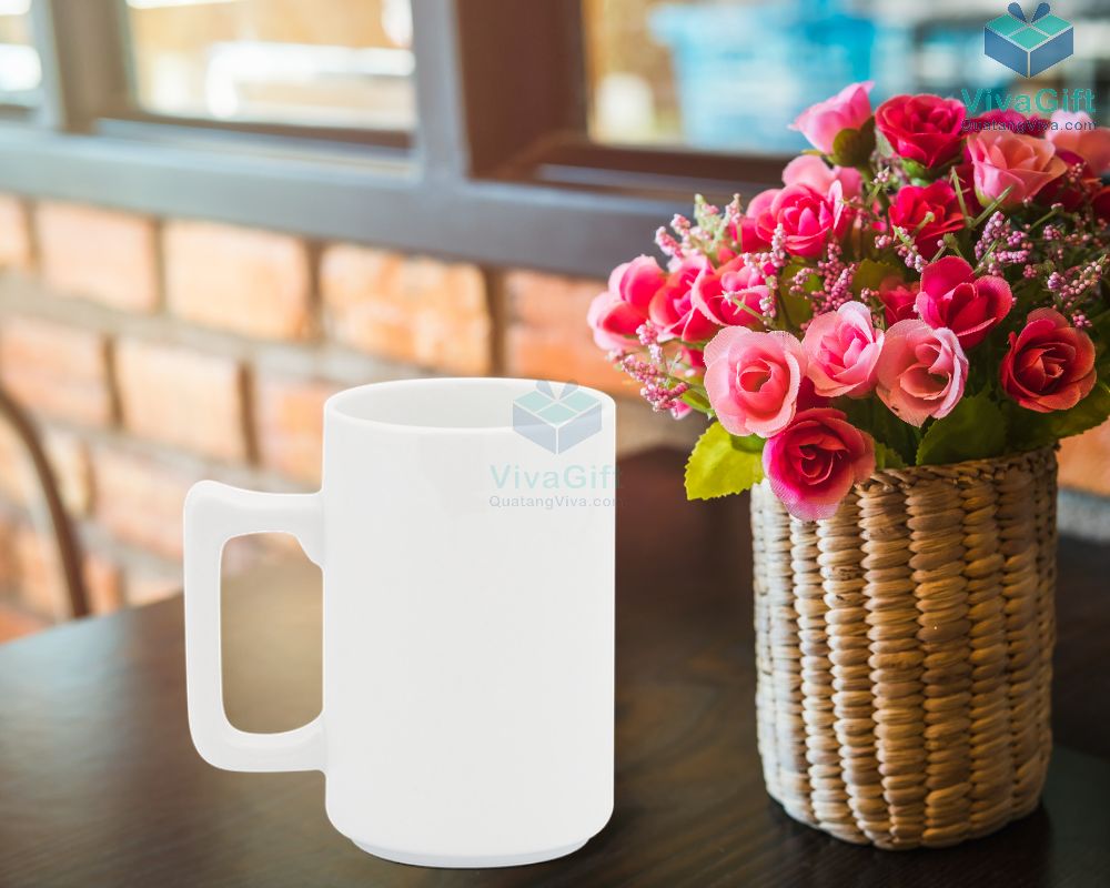 Ly sứ 0.52 L (quai tròn) - Jasmine - Trắng